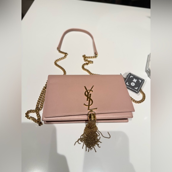 Yves Saint Laurent Pink Clutch with Gold Chain - Picture 5 of 9